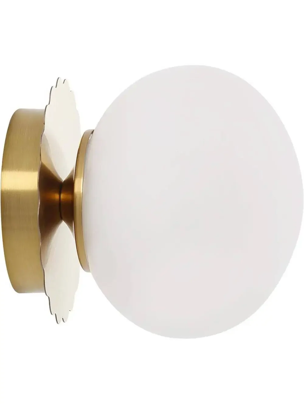 Modern Globe Wall Sconce with White Glass Shade and Gold Finish - Mid-Century 7